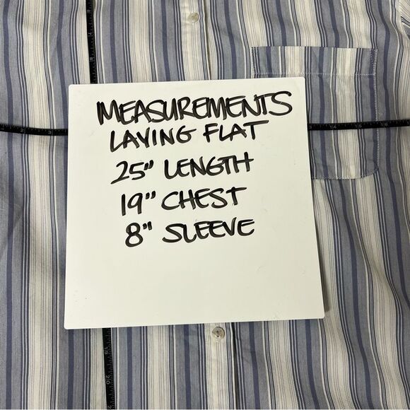 Universal Thread Women's Size Medium Blue White Short Sleeve Button Front Shirt - Picture 10 of 12